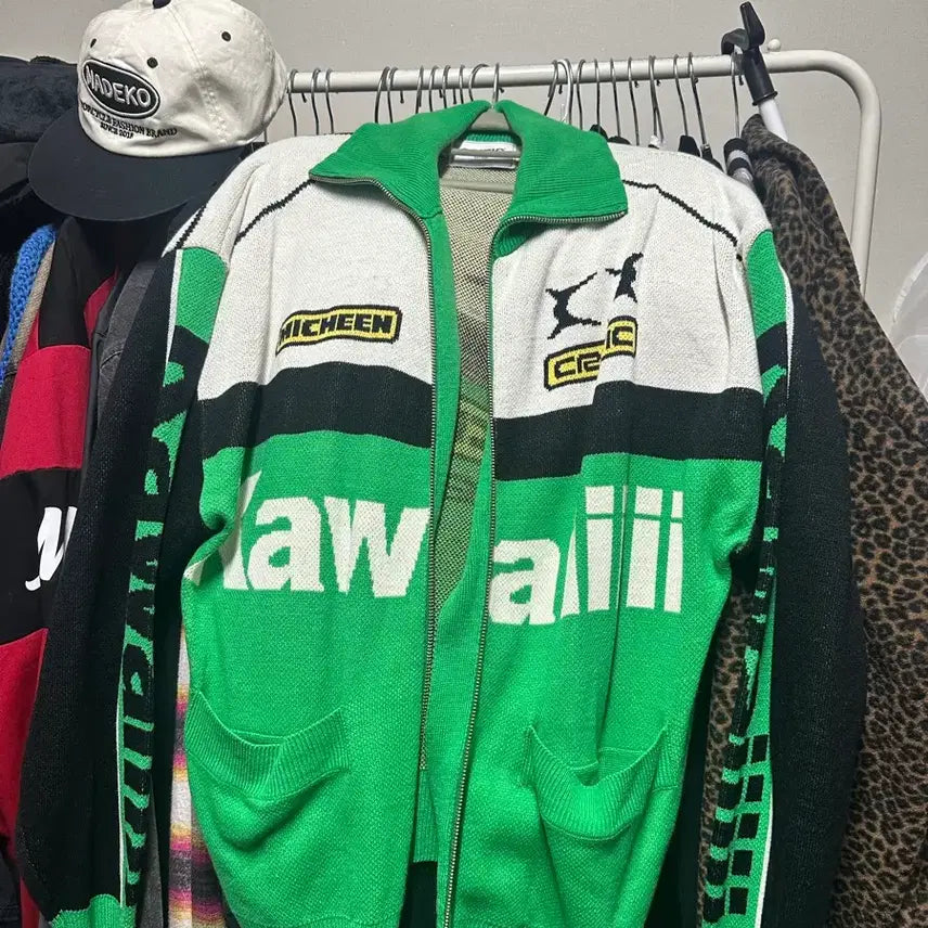 [BUNJANG] Critic Racing Knit Zip-Up Hoodie (L) / 크리틱 레이싱 니트집업 L사이즈 (100)
