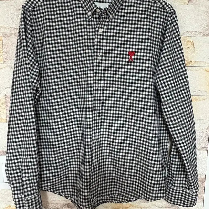 [BUNJANG] AMI Black/White Check Shirt / 아미 블랙/화이트 체크 셔츠