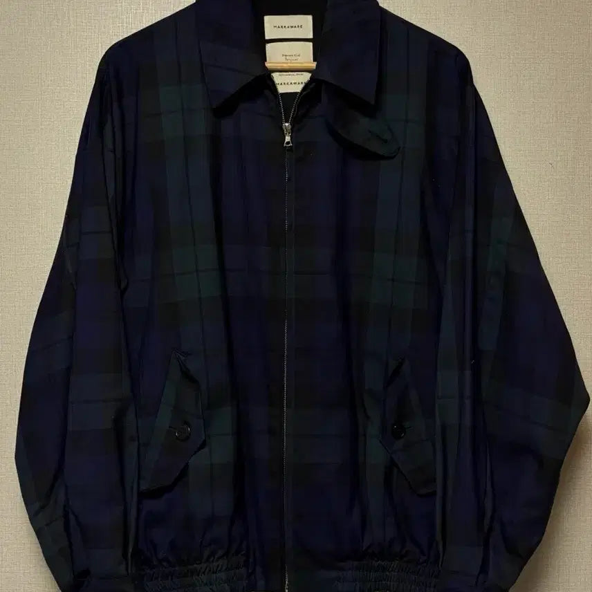 [BUNJANG] Makaware Black Watch Check Tropical Wool Blouson / 마카웨어 블랙와치 체크 트로피칼 울 블루종