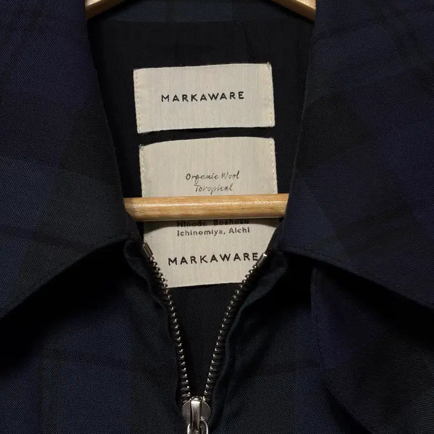 [BUNJANG] Makaware Black Watch Check Tropical Wool Blouson / 마카웨어 블랙와치 체크 트로피칼 울 블루종