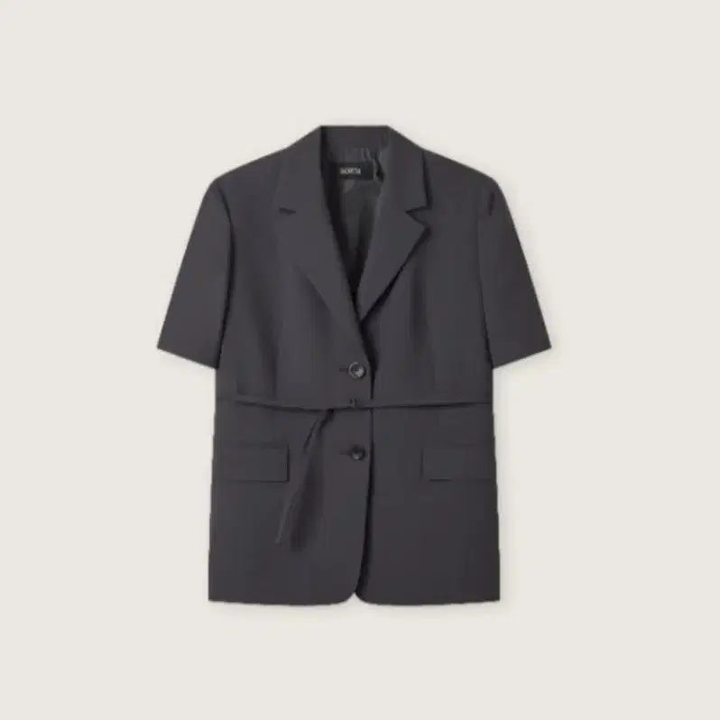 [SOLD OUT] 로엠 올데이 린넨라이크 반팔 자켓 차콜 S