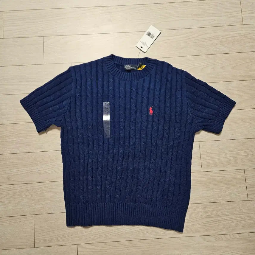 [BUNJANG] Polo Ralph Lauren Cable Knit Short Sleeve Sweater / 폴로 랄프로렌 케이블 반팔 니트 블랙 ,블루