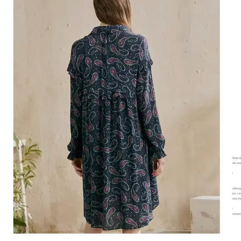 [BUNJANG] Thursday Island Paisley Dress Navy / 새상품 M 페이즐리 원피스 써스데이아일랜드