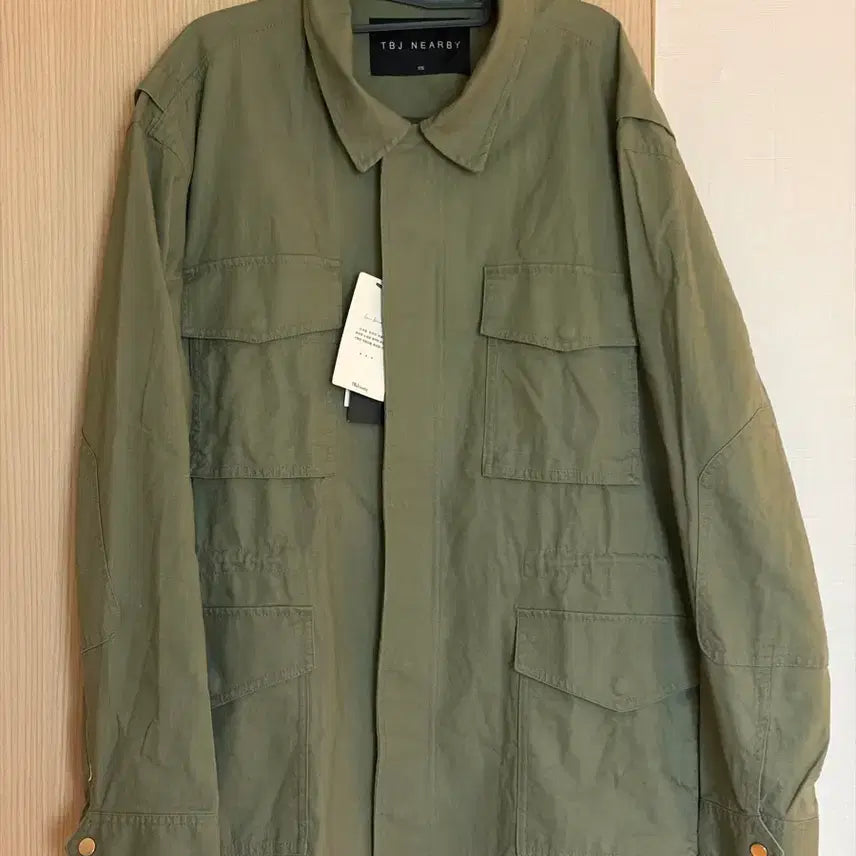 [BUNJANG] TBJ Linen Blended Military Field Jacket Khaki Size 105 / TBJ 밀리터리 필드 자켓 (105 사이즈)
