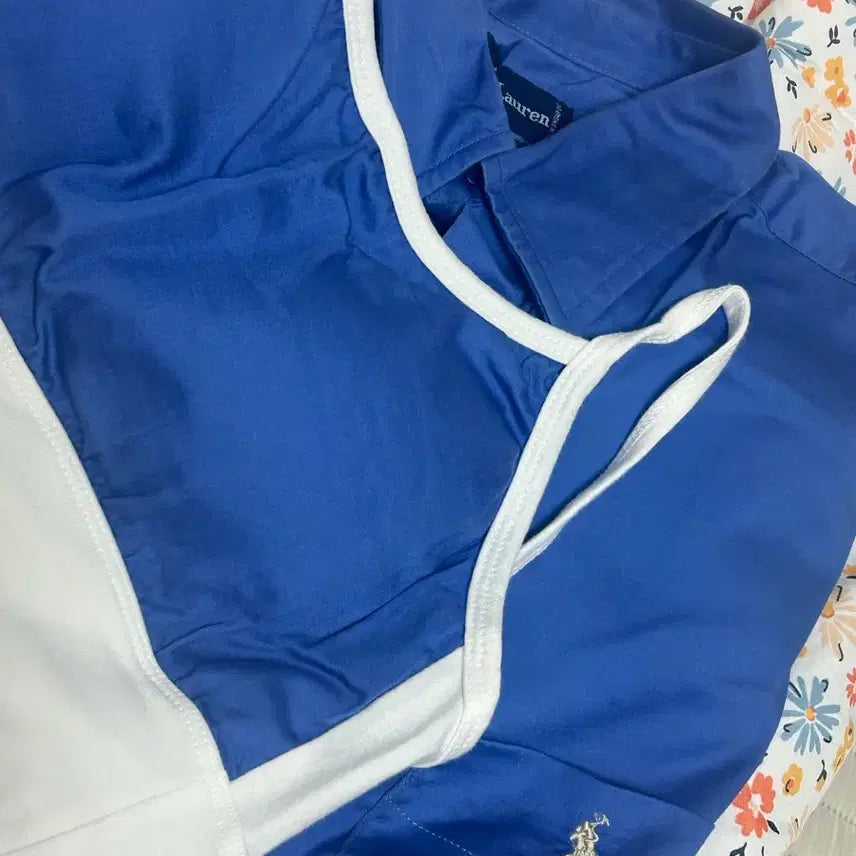 [BUNJANG] Polo Ralph Lauren Blue Shirt + White Tank Top Set (Reformed) / 폴로 랄프로렌 블루 셔츠 + 화이트 나시 세트 (리폼)
