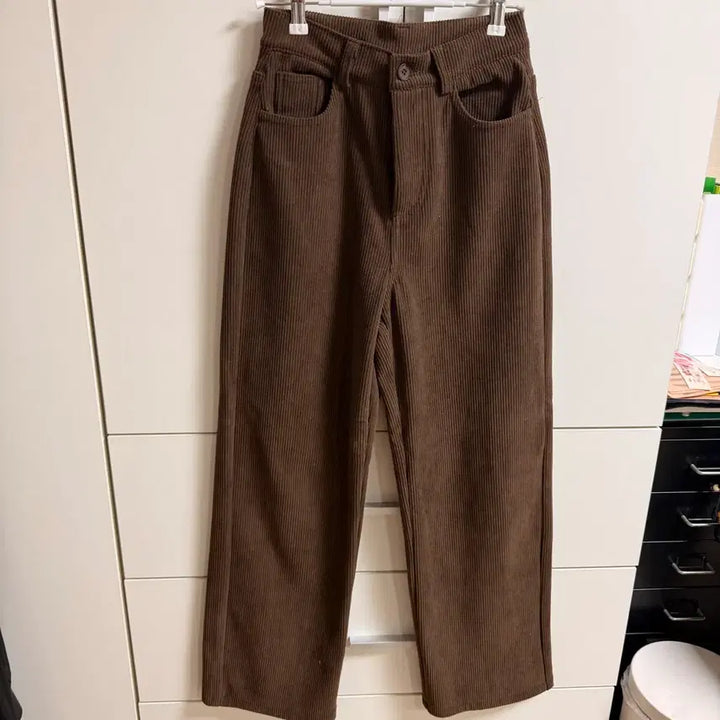 [BUNJANG] Corduroy Fleece Lined Pants - Brown, Size S / 코듀로이 기모 팬츠 브라운S