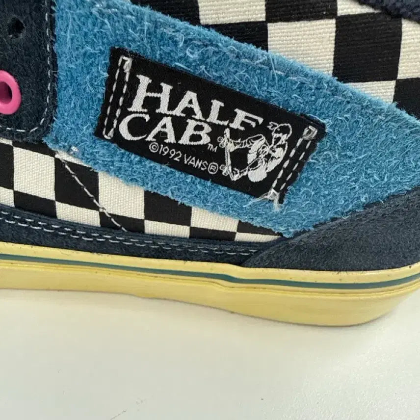 [BUNJANG] Vans Half Cab Black Yellow Checkerboard Sneakers / 반스 하프캡 블랙 옐로우 체커보드 스니커즈