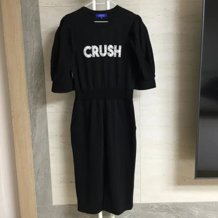 [BUNJANG] EGOIST Puff Sleeve Graphic Jersey Dress Size 66 / 에고이스트 퍼프소매 그래픽 저지 원피스 66