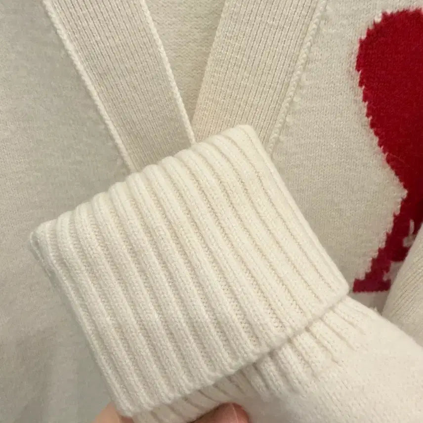 [SOLD OUT] 아미 하트 로고 가디건 아이보리 정품M