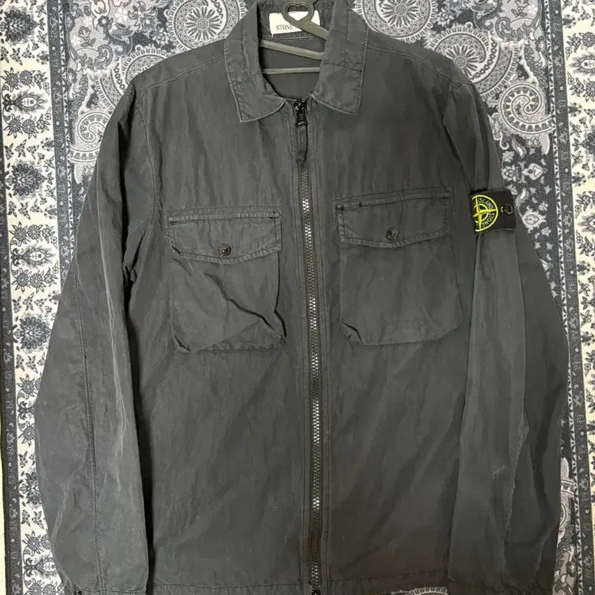 [SOLD OUT] [S] 스톤아일랜드 18ss 올드이펙트 오버셔츠 블랙