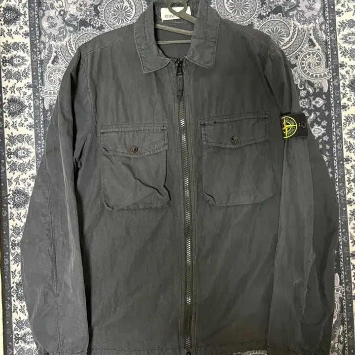 [SOLD OUT] [S] 스톤아일랜드 18ss 올드이펙트 오버셔츠 블랙