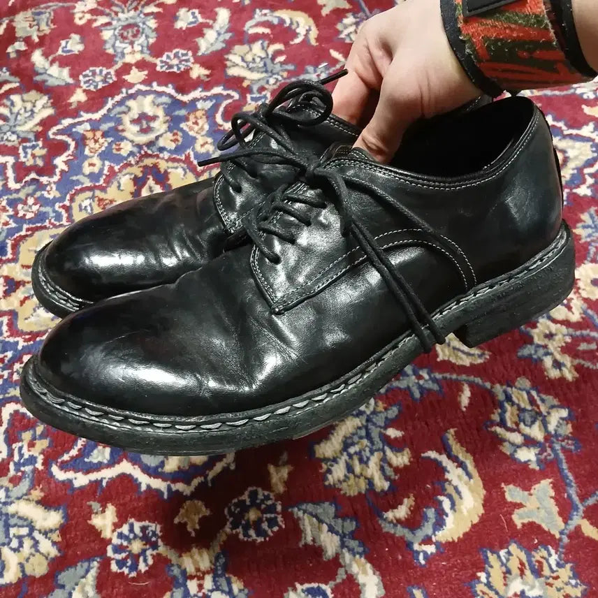 [BUNJANG] Scomber Grix Black Horse Leather Derby Shoes / (255 / 실측 270~275) 스컴버 그릭스 블랙 홀스레더 말가죽더비