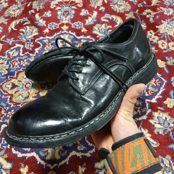 [BUNJANG] Scomber Grix Black Horse Leather Derby Shoes / (255 / 실측 270~275) 스컴버 그릭스 블랙 홀스레더 말가죽더비