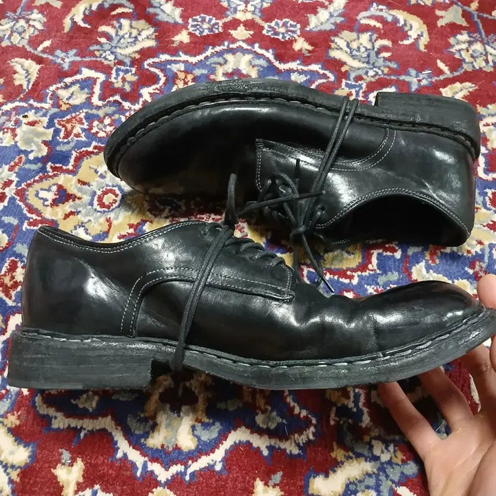 [BUNJANG] Scomber Grix Black Horse Leather Derby Shoes / (255 / 실측 270~275) 스컴버 그릭스 블랙 홀스레더 말가죽더비