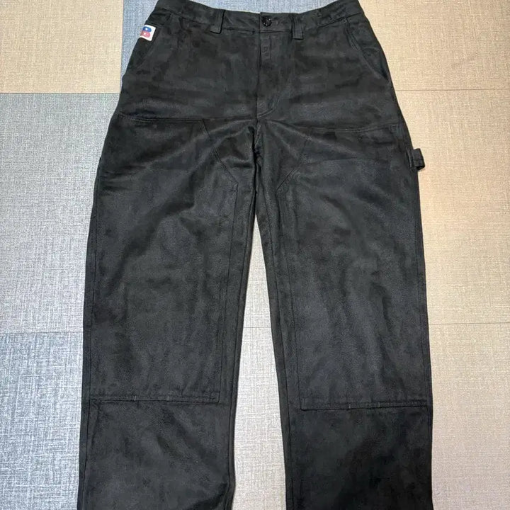 [BUNJANG] Birthday Suit Suede Double Knee Carpenter Charcoal Pants / 벌스데이수트 스웨이드 더블니 카펜터 차콜