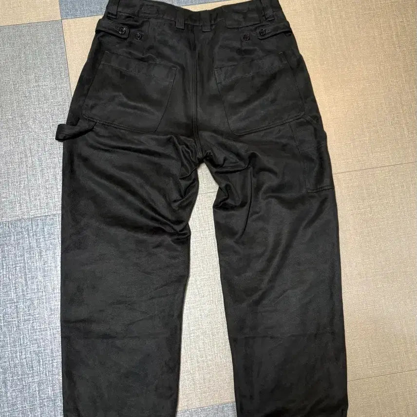 [BUNJANG] Birthday Suit Suede Double Knee Carpenter Charcoal Pants / 벌스데이수트 스웨이드 더블니 카펜터 차콜