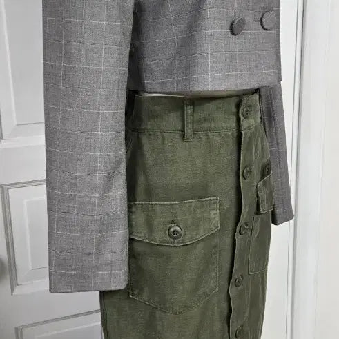 [BUNJANG] MILD ORANGE Cropped Jacket &amp; 77circa Military Skirt Set / 77circa 스커트/마일드 오렌지 크롶자켓