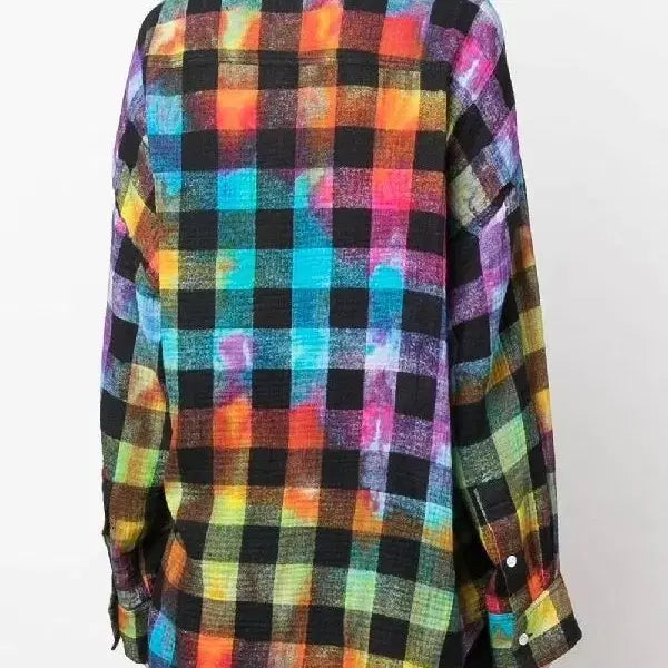 [BUNJANG] R13 Rainbow Check Oversized Shirt - Medium / R13 레인보우 체크 셔츠 M