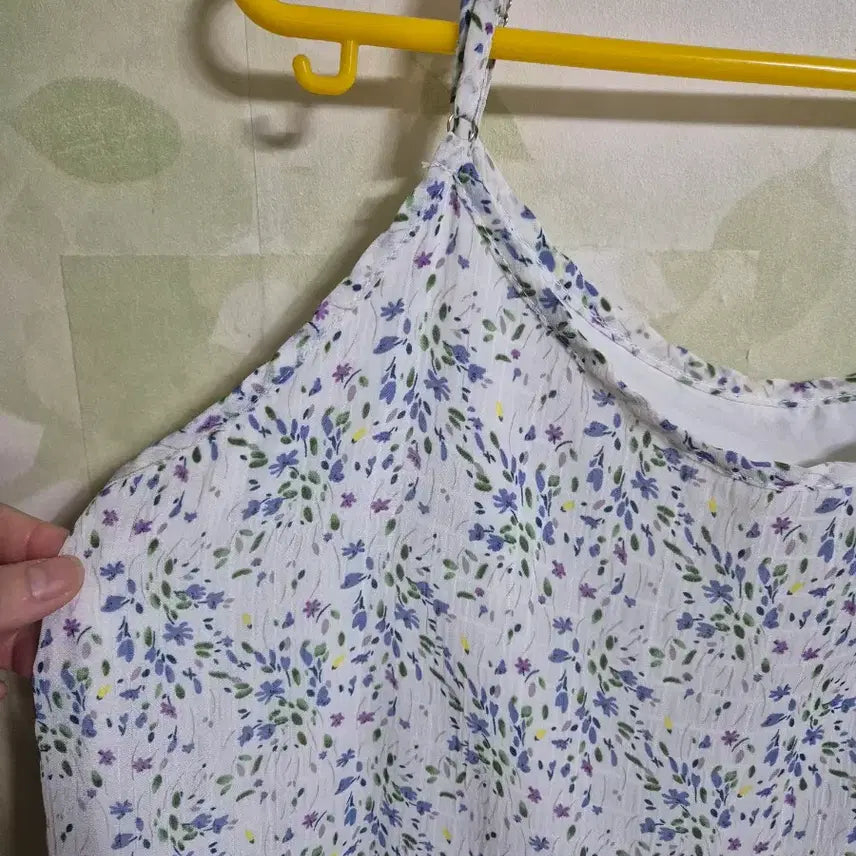 [BUNJANG] Floral Print Spaghetti Strap Maxi Dress / 끈나시 원피스