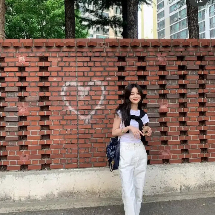 [BUNJANG] Yoonseul Shop White Denim Wide Fit Pants M / 윤슬샵 yoonseul shop 화이트데님 M