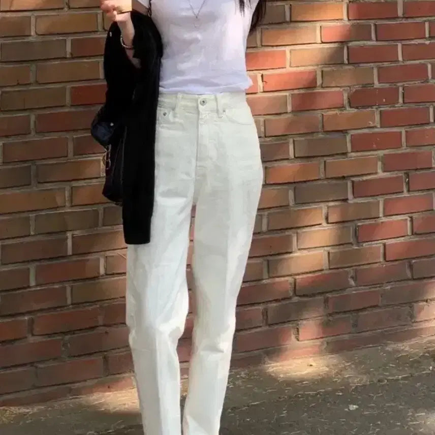 [BUNJANG] Yoonseul Shop White Denim Wide Fit Pants M / 윤슬샵 yoonseul shop 화이트데님 M