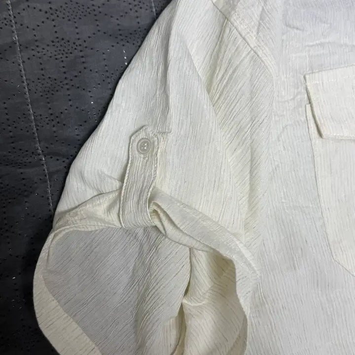 [BUNJANG] Rinkle Roll-Up Short Sleeve Shirt / (새상품)링클 롤업 반팔 셔츠