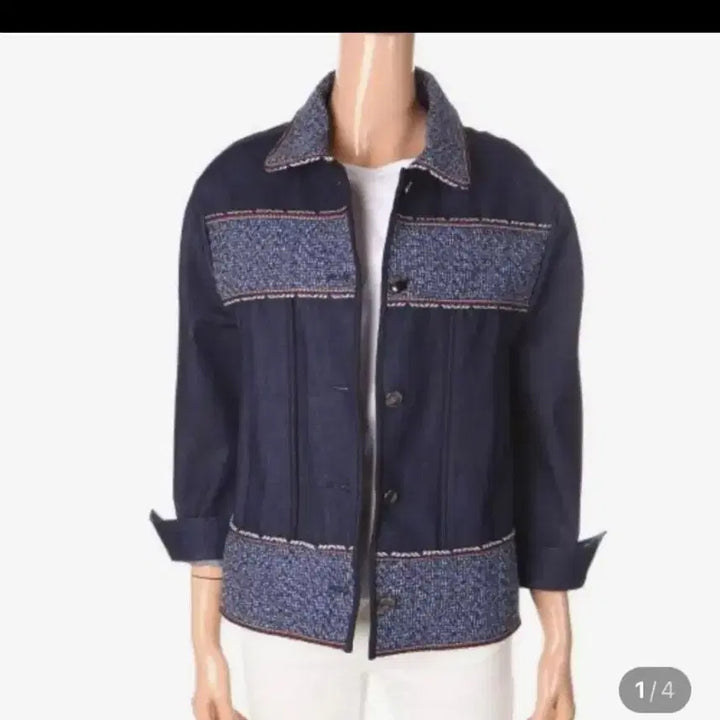 [BUNJANG] Benetton Tweed Denim Jacket / 베네통 트위드 데님 자켓 42