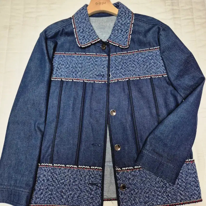 [BUNJANG] Benetton Tweed Denim Jacket / 베네통 트위드 데님 자켓 42