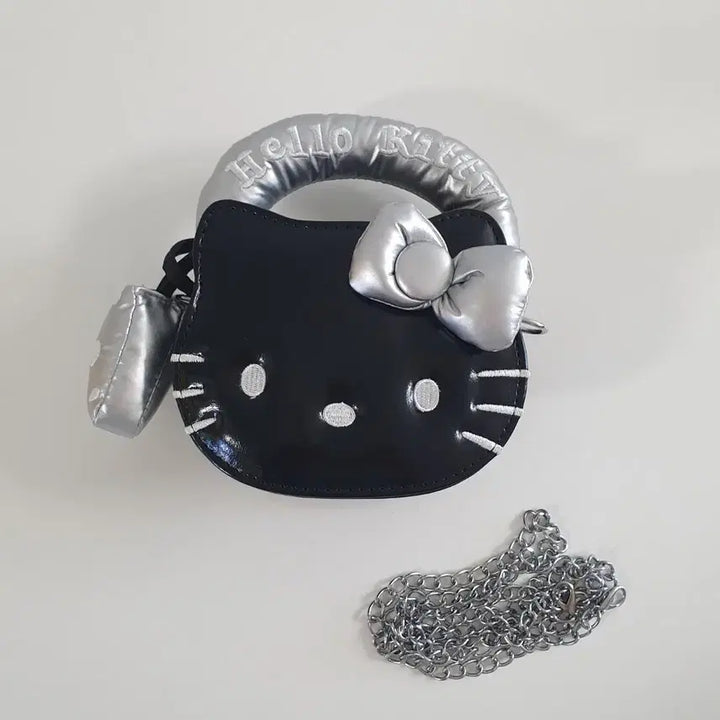 [BUNJANG] Hello Kitty Mini Tote Bag &amp; Crossbody Bag (Black) / 키티 미니 토트백 &amp; 크로스백 (블랙)
