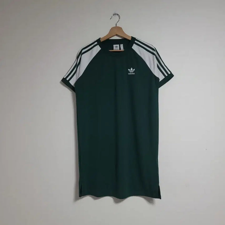 [BUNJANG] Adidas Three-Stripes Short Sleeve Midi Dress Green / (M) ADIDAS 아디다스 삼선 반팔 원피스 그린
