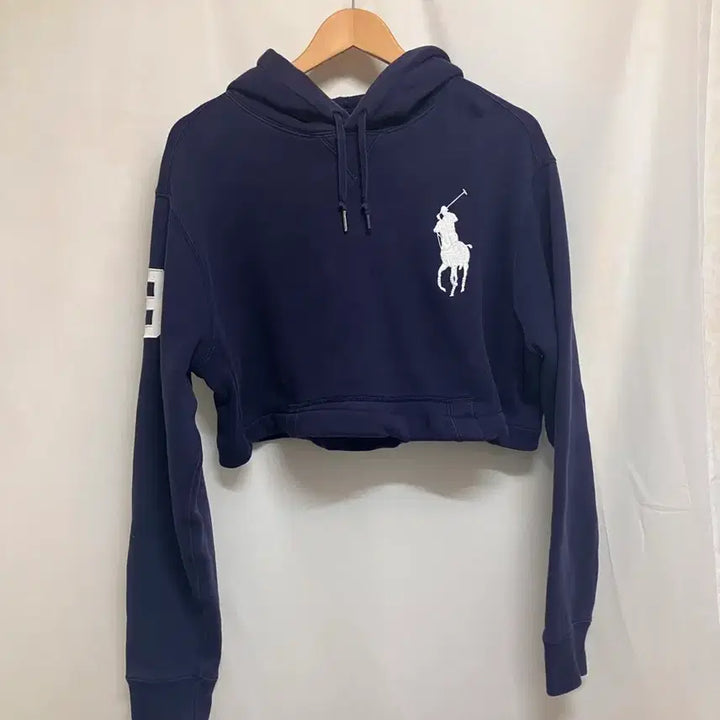 [BUNJANG] Polo Ralph Lauren Cropped Big Pony Hoodie / 폴로 랄프로렌 빅포니 크롭 후드티