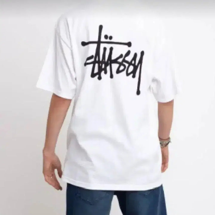 [BUNJANG] Stussy Basic Short Sleeve T-Shirt Black/White / 스투시 Stussy베이직 반팔 티셔츠 블랙/화이트