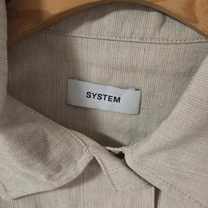 [BUNJANG] SYSTEM Beige Short-Sleeve Relaxed Fit Shirt Jacket / 시스템 베이지색 반팔 릴렉스셔츠자켓