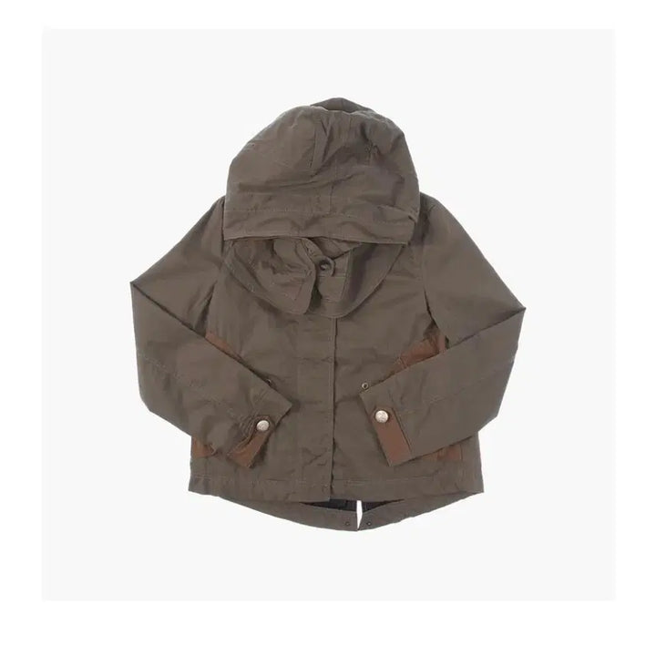 [BUNJANG] Vintage Japanese Khaki Cotton Basic Hooded Jacket - Women&