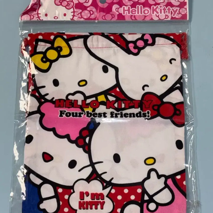 [BUNJANG] Sanrio Classic Kitty Drawstring Pouch / 고전문구 고전키티 산리오 복조리 파우치