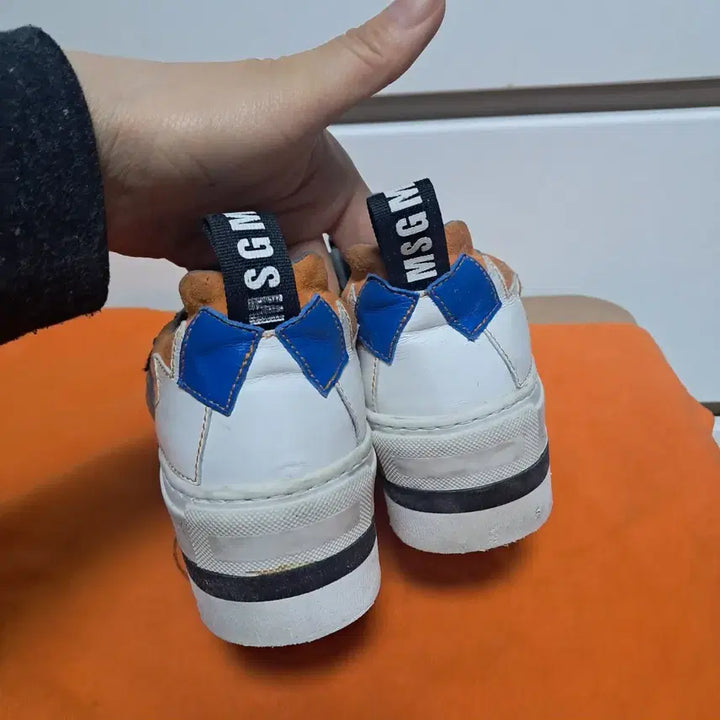[BUNJANG] MSGM Orange Blue Suede Leather Sneakers / MSGM 오렌지 블루 스니커즈 35