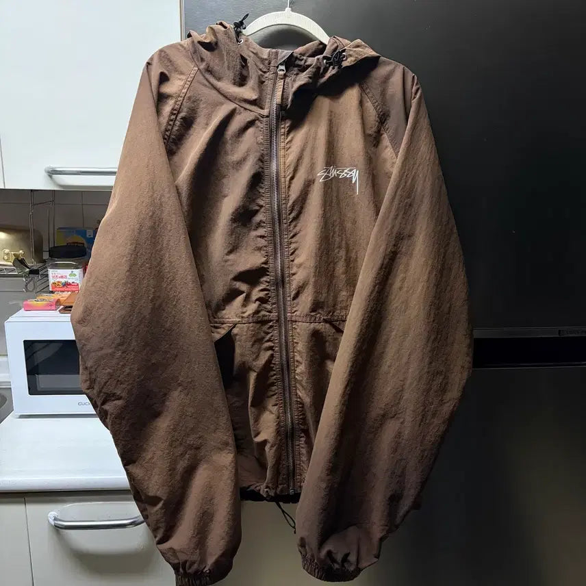[BUNJANG] Stussy Wave Dye Beach Shell Jacket / (XL) 스투시 웨이브 다이 비치 쉘자켓 커피