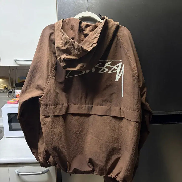 [BUNJANG] Stussy Wave Dye Beach Shell Jacket / (XL) 스투시 웨이브 다이 비치 쉘자켓 커피