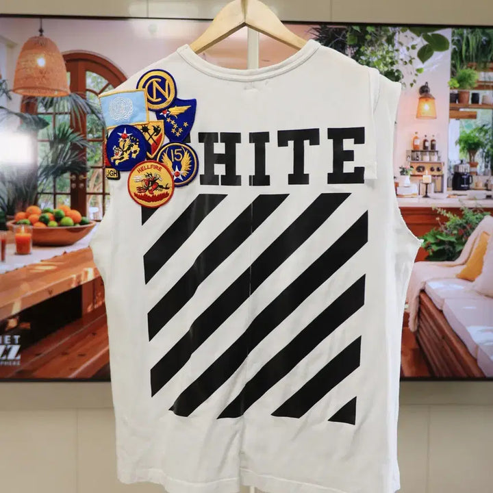 [BUNJANG] Off-White Inspired Patch Tank Top / 오프화이트 감성 패치 나시