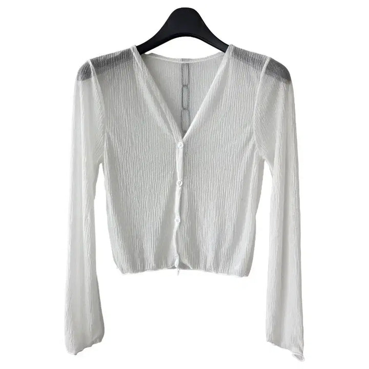 [BUNJANG] Ivory See-Through Cardigan / S/아이보리 시스루 가디건