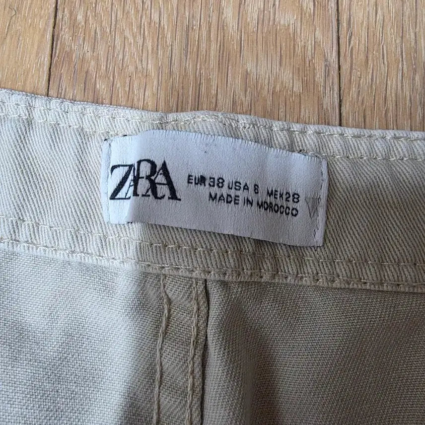 [BUNJANG] ZARA Beige Cotton Cargo Pants (MEX 28) / 자라 베이지색 면 카고 바지 mex 28