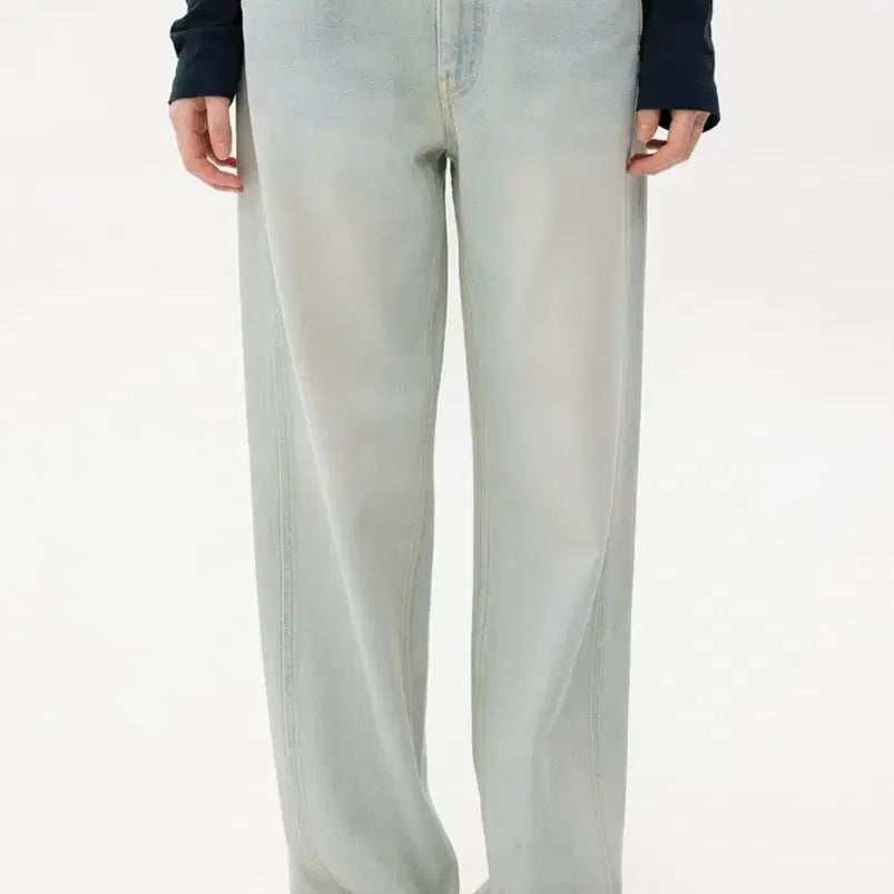 [BUNJANG] AND YOU Naivoder Washed Denim Pants Light Indigo Size 0 / 앤유 나이보더 워싱 데님팬츠 라이트인디고 0사이즈