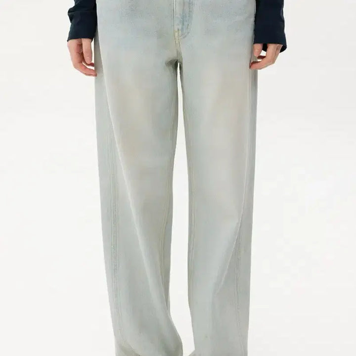 [BUNJANG] AND YOU Naivoder Washed Denim Pants Light Indigo Size 0 / 앤유 나이보더 워싱 데님팬츠 라이트인디고 0사이즈
