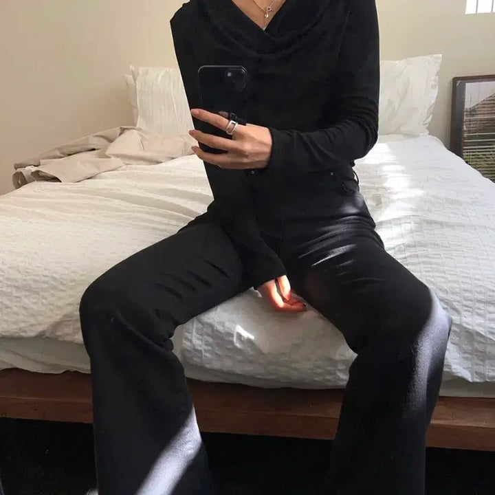 [BUNJANG] TheMoi Slim Bootcut Black Denim Pants 