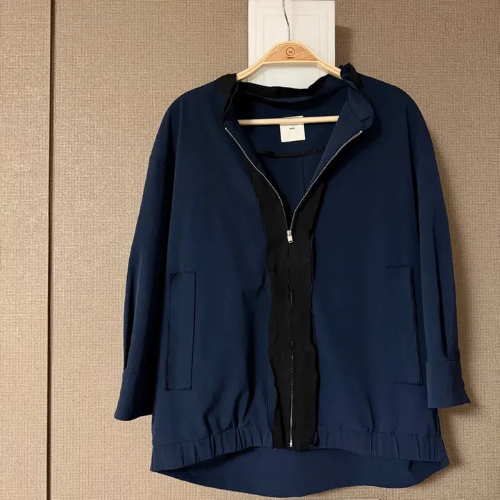 [BUNJANG] KUHO Lightweight Blouson Jacket Navy Colorblock Windbreaker Shirt Jacket / 구호 kuho 바스락 블루종 점퍼 네이비 집업 배색라인 바람막이 셔츠자켓