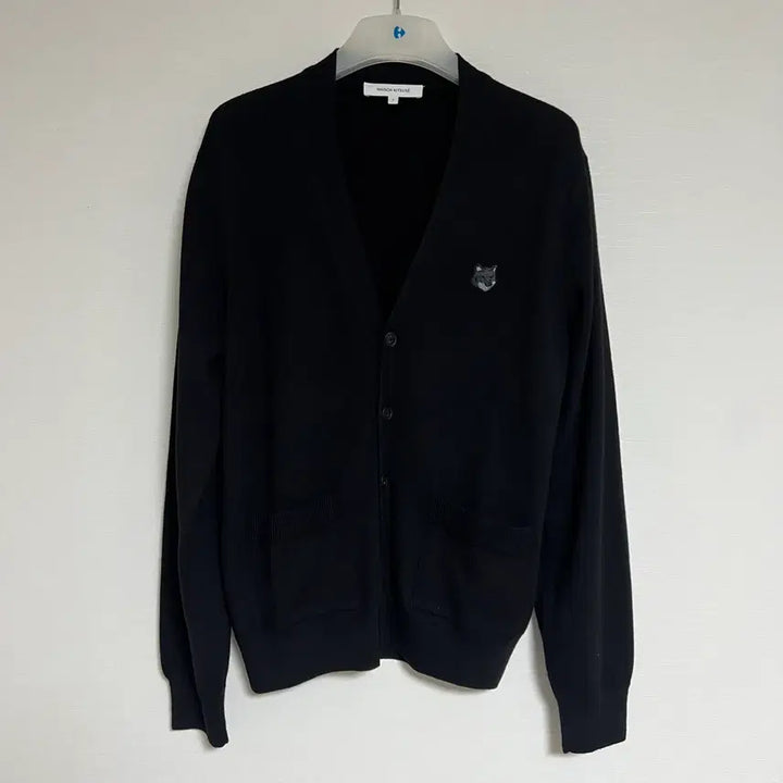 [BUNJANG] Maison Kitsune Bold Fox Head Patch Regular Cardigan Black (Size S) / 메종 키츠네 볼드 폭스 헤드 패치 레귤러 남여공용 가디건 블랙 S사이즈