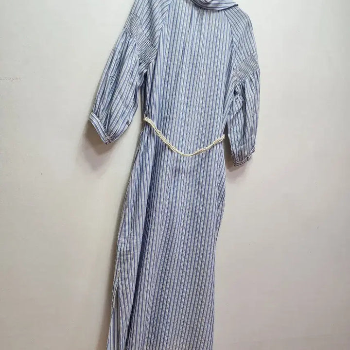 [BUNJANG] Sisley Striped Hemp Blend Long Dress / 시슬리 스트라이프 마소재 롱원피스