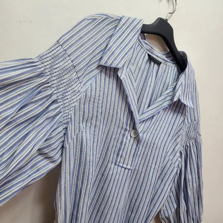 [BUNJANG] Sisley Striped Hemp Blend Long Dress / 시슬리 스트라이프 마소재 롱원피스