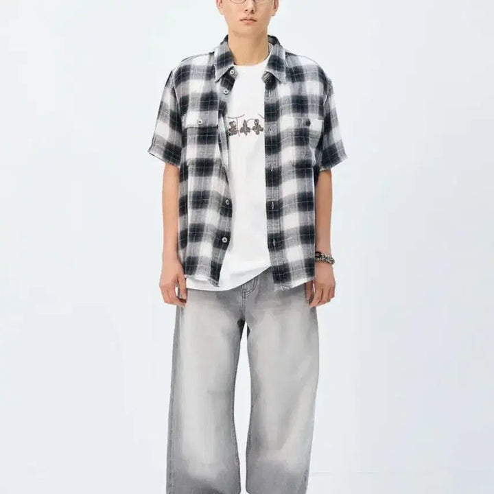 [BUNJANG] HAECHINGROOM 2pk Destroyed Ombre Shirt Size 4 / 해칭룸 2pk 디스트로이드 옴브레 셔츠 4사이즈 판매합니다.