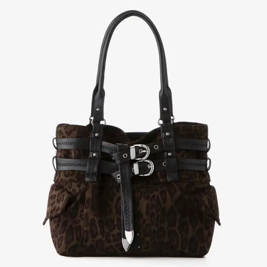 [BUNJANG] Square Line Neckline Leopard Bag / 스퀘어라인 넥시 레오파드